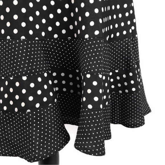 Karl Lagerfeld - New - Tiered Black/White Polka Dot Skirt - Picture 2 of 6